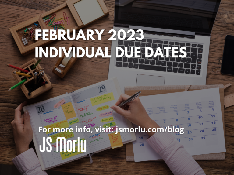 February 2023 Individual Due Dates
