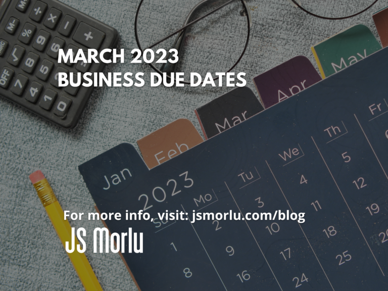 March 2023 - Business Due Dates