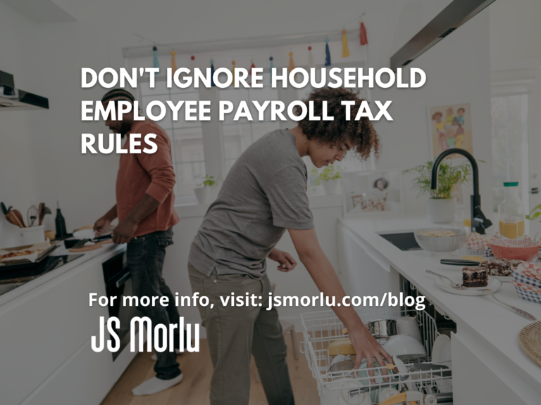 A father standing at the stove cooking while his son loads dishes into the dishwasher - Household Employee Payroll Tax