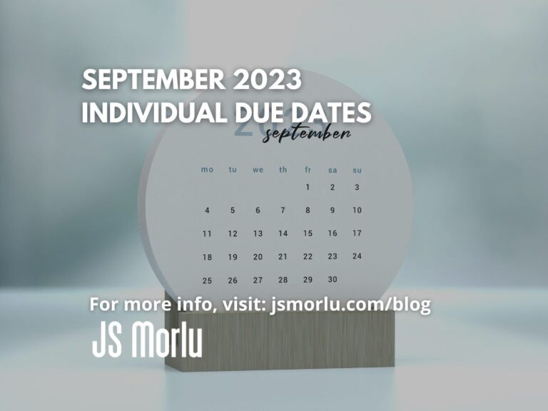 A photo of a September 2023 calendar display open on a desk - Individual due date.