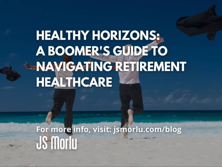 Happy senior couple in business suits joyfully running into the water on a beach under a blue sky, symbolizing retirement bliss - boomers retirement healthcare.