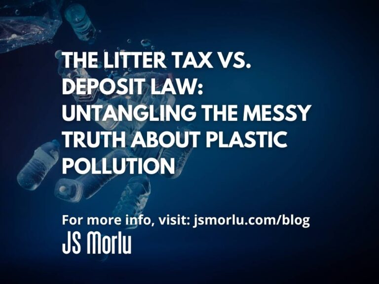 Plastic bottles sinking into the ocean, symbolizing environmental pollution - Litter Tax.