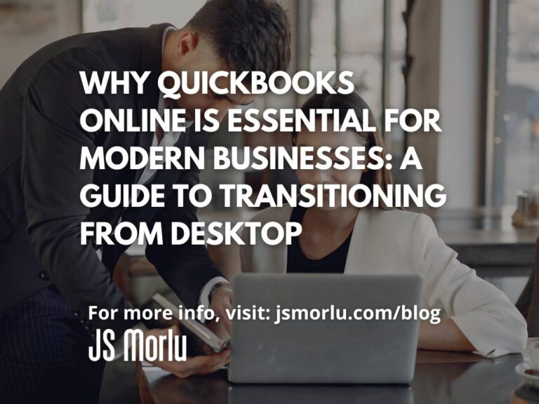 A handsome man in a black suit guiding a woman on QuickBooks Online as she works on her laptop in an office.