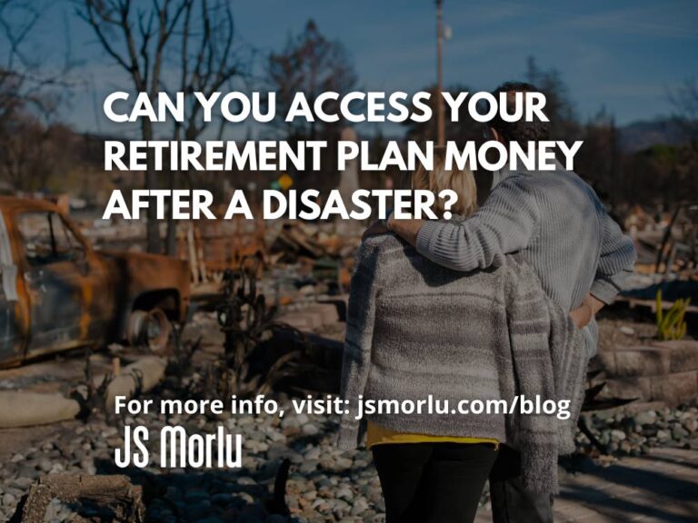 A man and woman standing on a rocky area - Retirement plan money after Disaster