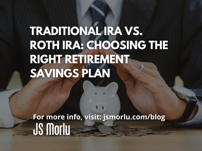 A person in a suit over a piggy bank - Traditional IRA vs Roth IRA