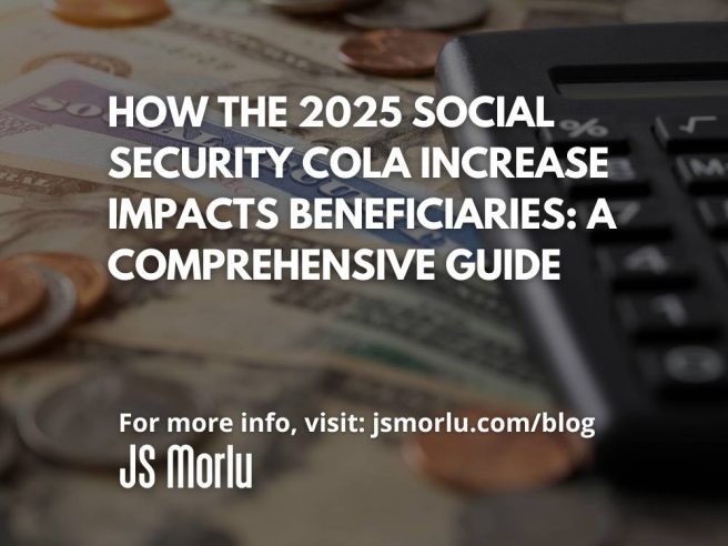 A calculator and coins on a table - 2025 Social Security COLA