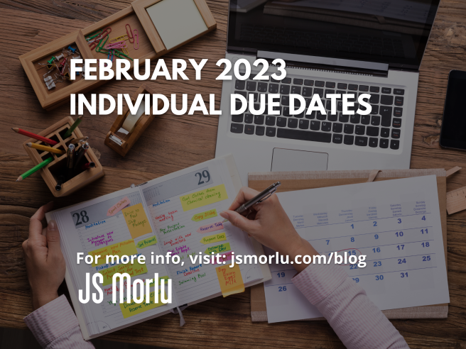 February 2023 Individual Due Dates