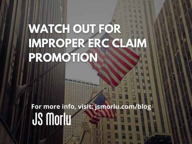 An American flag flies proudly atop a building - ERC claim promotion