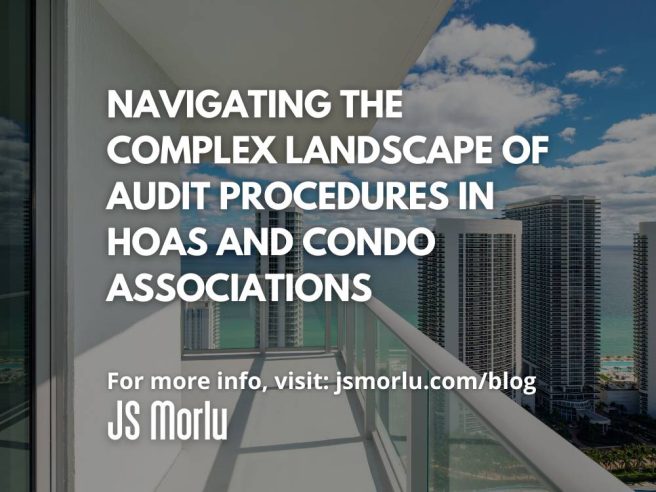 A corner balcony of a white condominium offering a view of a tall building - audit procedures hoas.