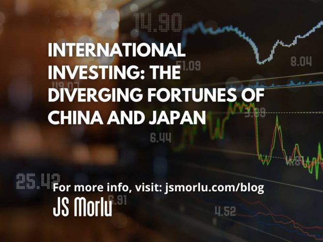 A finance background featuring an upward trend line graph depicting stock market performance - International Investing