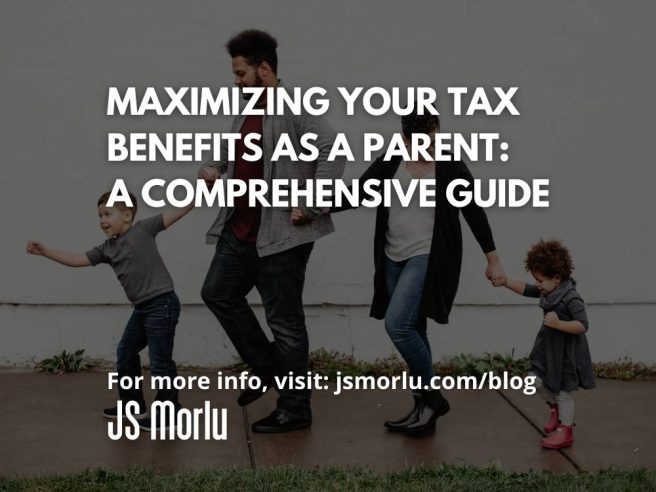 A man and two children walking on a sidewalk - Tax Benefit as a Parent