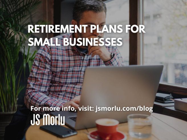 Entrepreneur working on laptop and checking smartphone while seated at a cafeteria - Retirement Plan for Small Businesses