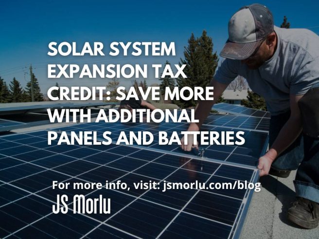 Workers installing solar panels on a residential homes roof - Tax Credit