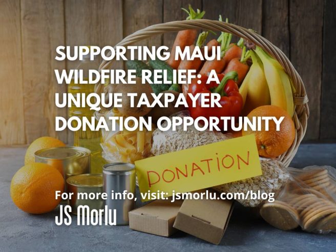 A vibrant display of fresh fruits fills a basket, with a paper labeled "Donation" - maui wildfire relief.